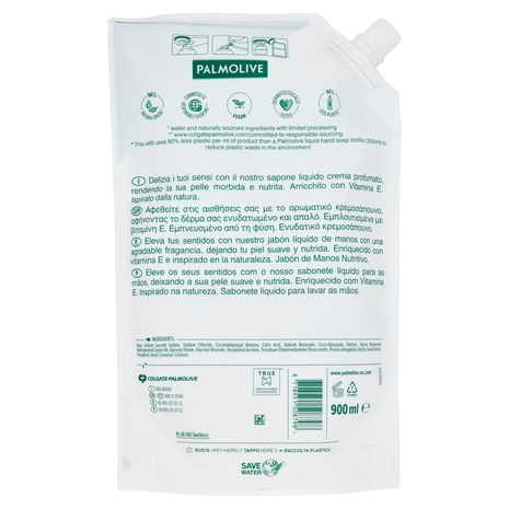 Palmolive ricarica sapone liquido mani Naturals latte e mandorla 900 ml